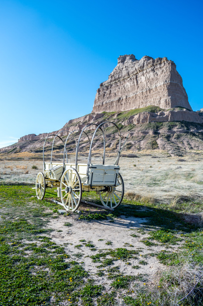 The well known preserve trailers in Oregon Trail at the national park - Photo, Image