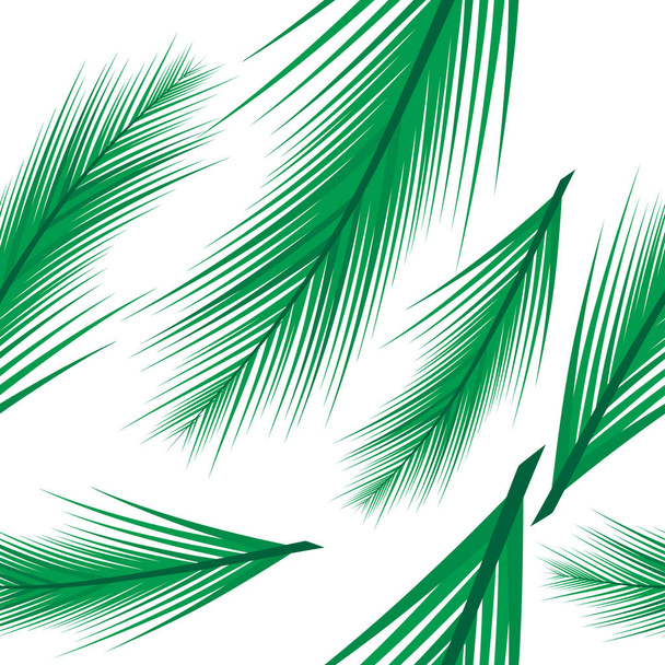 Vector palmboom patroon naadloze witte achtergrond behang, textiel, stof - Vector, afbeelding