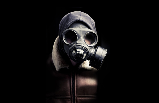 portrait man in gas mask - Photo, Image