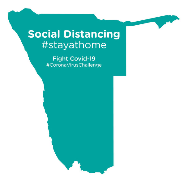 Mappa Namibia con tag Social Distancing stayathome
 - Vettoriali, immagini