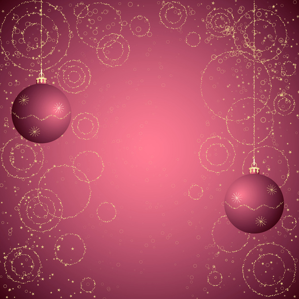 elegant christmas card with balls - Vector, Image