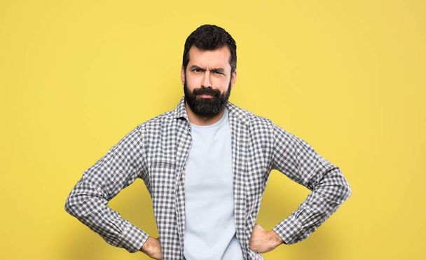 Handsome man with beard angry - 写真・画像