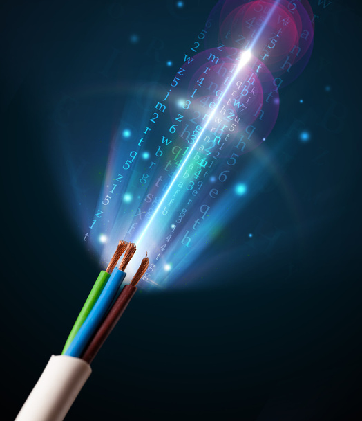 Glowing electric cable - Zdjęcie, obraz