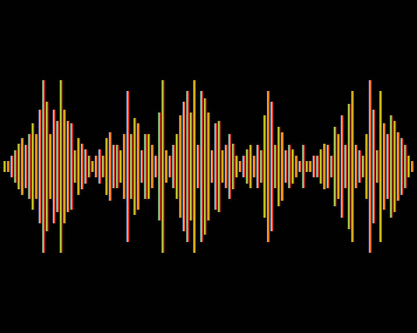 Audio színes hullám logó. Pulzusos zenelejátszó a feketén. Kreatív grafikus kiegyenlítő elem. Jpeg illusztráció - Fotó, kép