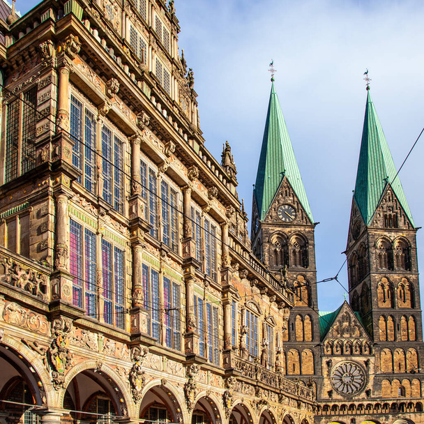 Casas históricas en el casco antiguo de Bremen, Alemania
 - Foto, Imagen