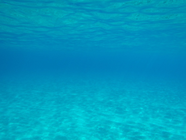 Arena arena submarina en un fondo marino poco profundo en el mar Mediterráneo con reflejos de la luz del sol, escena natural, Cerdeña, Italia
 - Foto, imagen