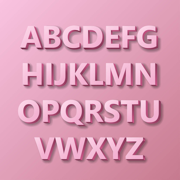 3d κείμενο ροζ και επίπεδο στρώμα - Διάνυσμα, εικόνα