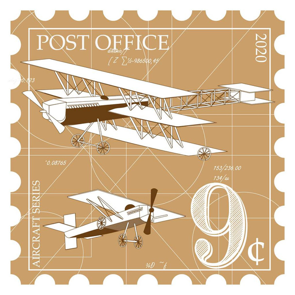 timbro vettoriale ufficio postale con aereo
 - Vettoriali, immagini