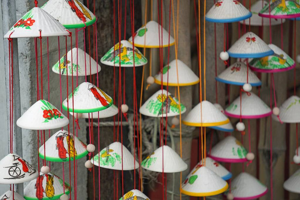 colse up de tradicional vietnamita bamboot sombreros
 - Foto, Imagen
