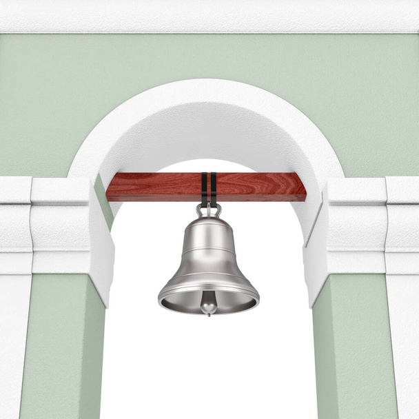 Campanario con Archway y campanario colgante de primer plano extremo. Renderizado 3d
 - Foto, imagen