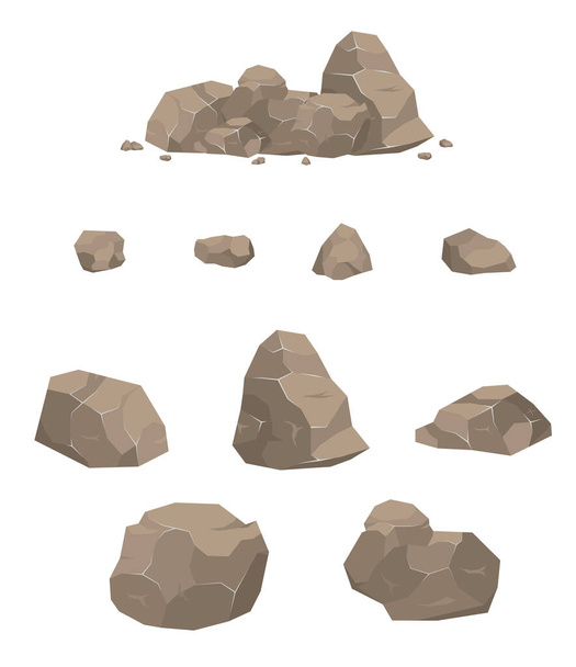 Rock stone collection. - Vector, Image