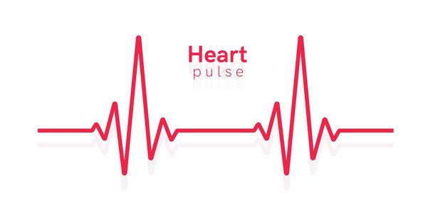 Παλμοί καρδιάς. Καρδιακός παλμός, καρδιογράφημα. Κόκκινα και λευκά χρώματα. Όμορφη υγειονομική περίθαλψη, ιατρικό ιστορικό. Μοντέρνο απλό σχέδιο. Εικονίδιο. σήμα ή λογότυπο. Εικόνα διανύσματος επίπεδου στυλ. - Διάνυσμα, εικόνα