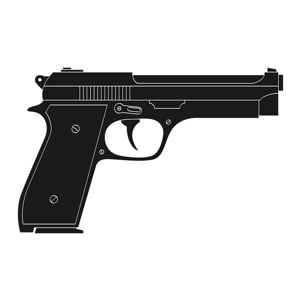 Vector monochrome Ikone mit Pistole - Vektor, Bild