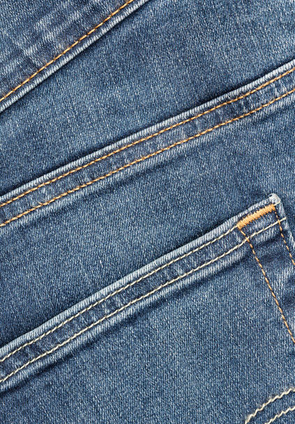 Texture details of denim jeans, macro shot. - Photo, Image