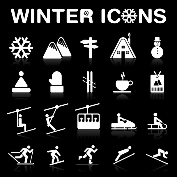 Winter Icons Set (Negative) - VECTOR eps8. - Vector, Image