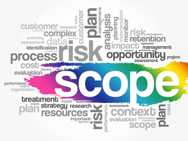 SCOPEワードクラウド、ビジネスコンセプトの背景 - ベクター画像