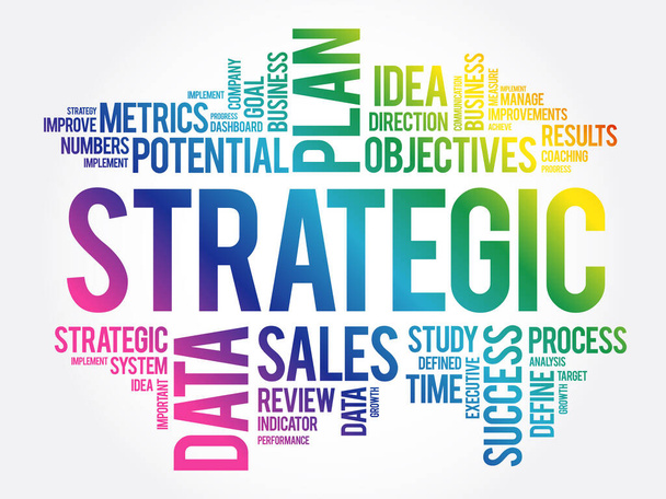 戦略的ワードクラウド、ビジネスコンセプトの背景 - ベクター画像