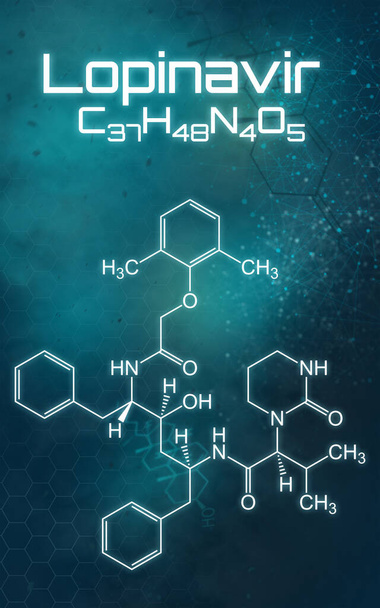Formule chimique du lopinavir sur un fond futuriste
 - Photo, image