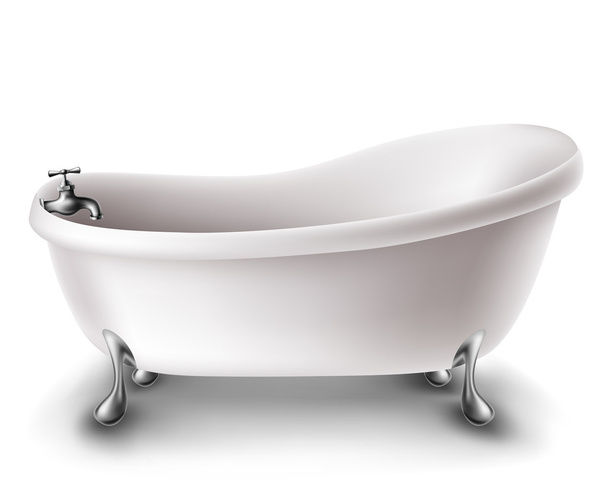 White bathtub - Διάνυσμα, εικόνα