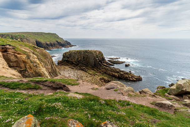 Lands End in South Cornwall, England, United Kingdom, Great Britain - Photo, Image