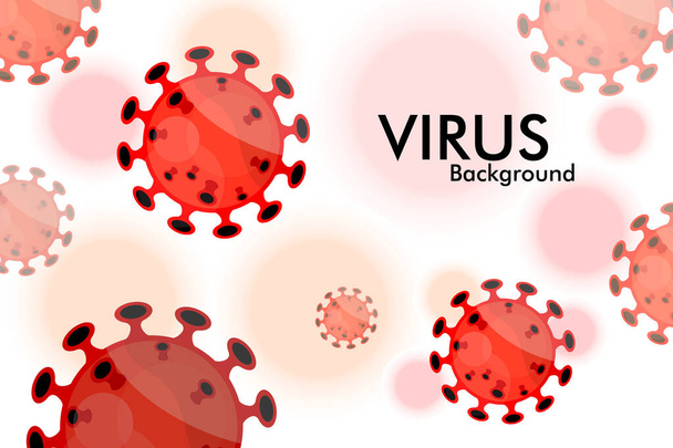 Punainen virusinfektio tai bakteerikonseptin tausta
 - Vektori, kuva
