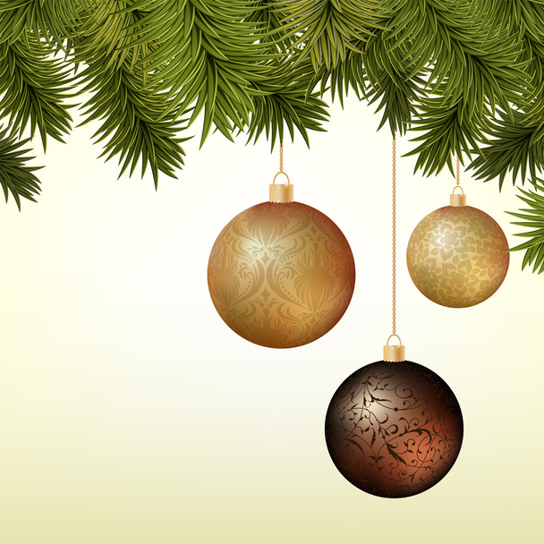 Fondo de Navidad abstracto con adornos dorados y marrones
 - Vector, Imagen