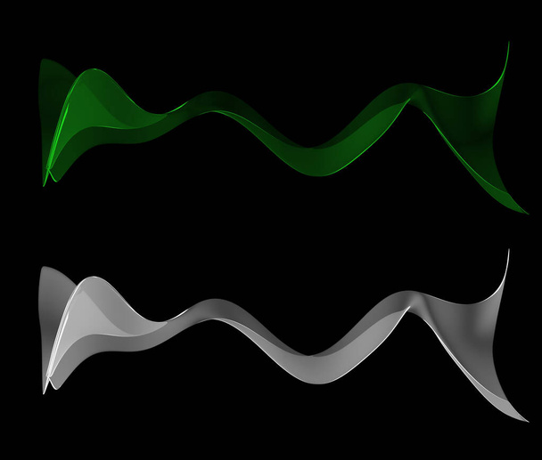 Yeşil Temiz Peçe İzole Tasarımı - Kırpma Maskesiyle Dalgalı Aura Dokusu - Uzun Dalgalanan Doku 3d Görüntü Görüntüleme Arkaplanı  - Fotoğraf, Görsel