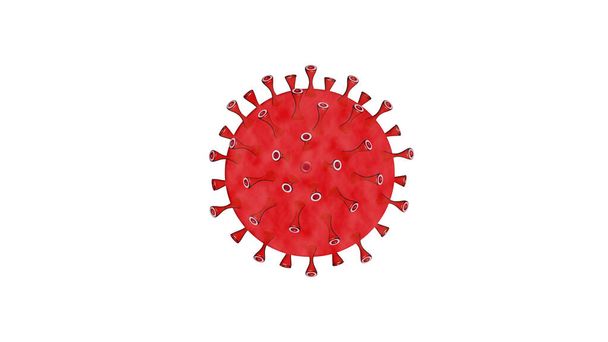 Neuartiges Coronavirus 2019-nCov-Konzept für den Ausbruch der Asiatischen Grippe und Coronaviren-Influenza als gefährliche Grippefälle als Pandemie. Mikroskop-Virus Covid19 aus nächster Nähe. Rendering Illustration - Foto, Bild