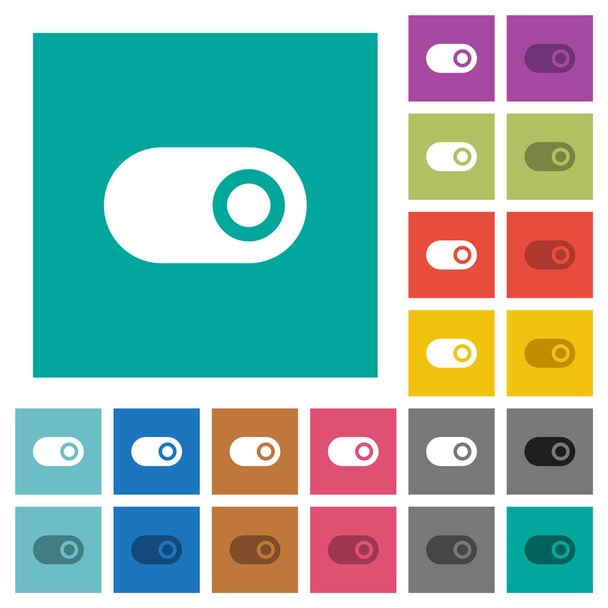 Singola orizzontale toggle multi icone piatte colorate su sfondi quadrati semplici. Incluse varianti di icone bianche e scure per effetti hover o attivi
. - Vettoriali, immagini