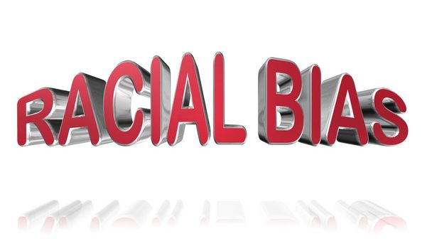 3D yorumlama ırkçı önyargı - ırkçılık kavramı harf tasarımı beyaz arka planda izole - Fotoğraf, Görsel