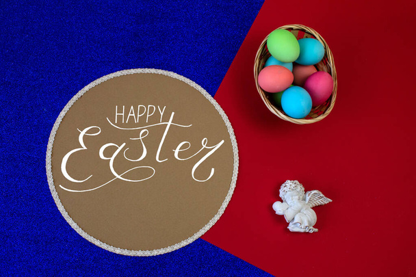 Holiday card, Easter banner with text - Happy Easter - Фото, изображение