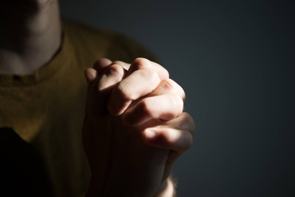 Prayer. Man. against studio background - Foto, immagini