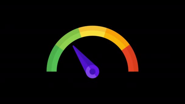 Animated business speedometer option 1. Transparent background. Loop animation. Motion graphics - Footage, Video