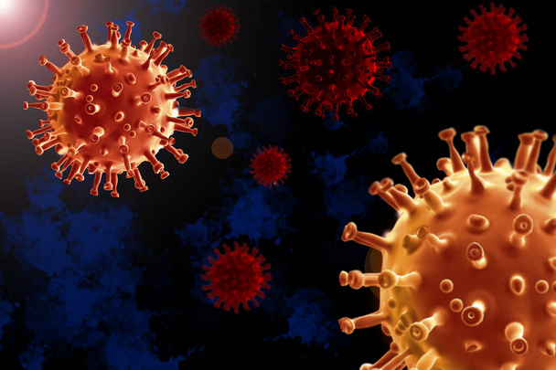 3D vykreslování virů, koncepční ilustrace - Fotografie, Obrázek