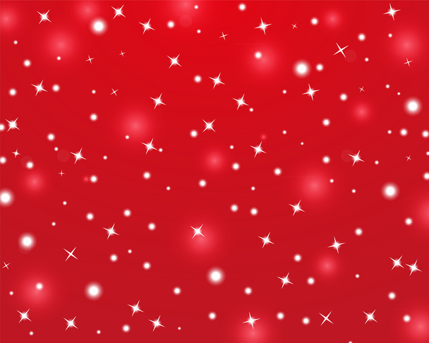 Красный рождественский фон с блестящими звездами
 - Вектор,изображение