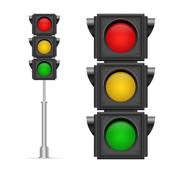 Traffic lights vector illustration isolated on white background - Vektor, Bild