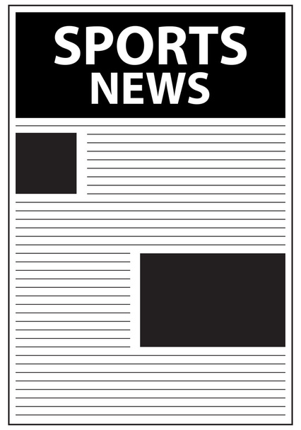 Sports News Newspaper First Page Template - Vector, Image