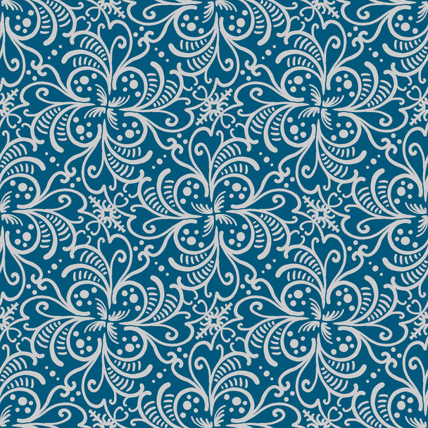 Abstract stylized flowers with leafs hand drawn seamless pattern - Fotó, kép