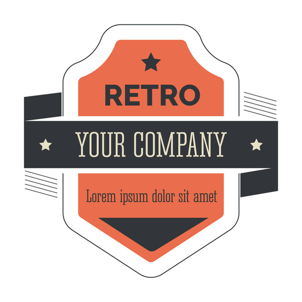 Retro corporate identity, isolated vintage icon, logo old design - Vetor, Imagem