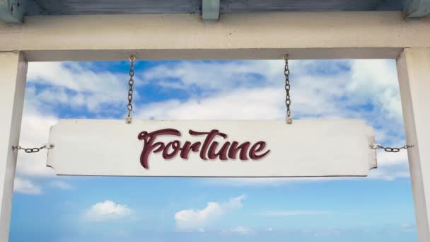 Street Sign the Way to Fortune - Video