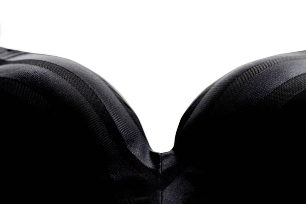 Black bra close up on a white background - Photo, Image
