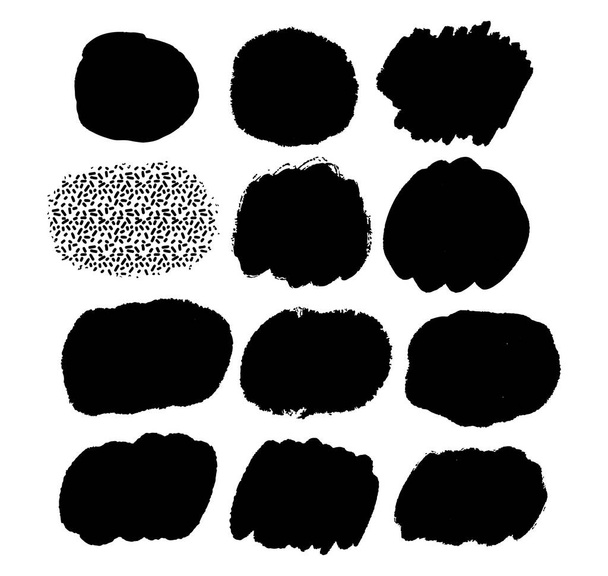Black hand drawn vector illustration textured in cartoon style spots textured - Vector, Image