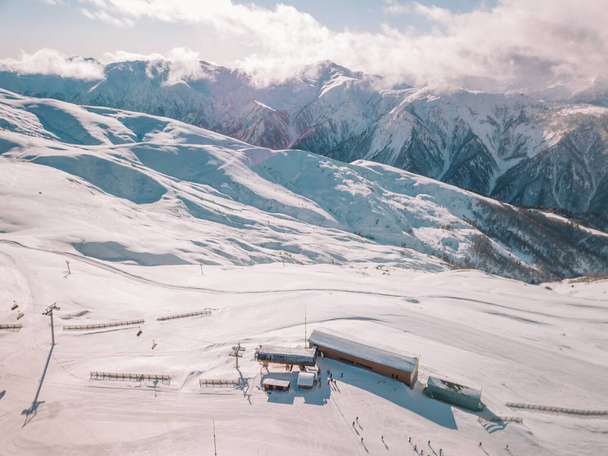 Winter view of Mulakhi valley, Svaneti Caucasus mountain, Georgia - Фото, зображення