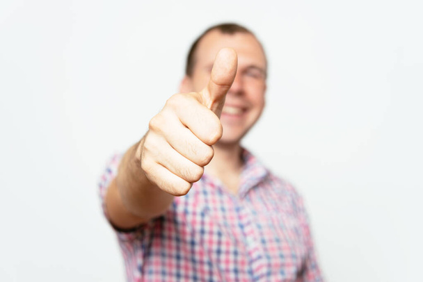 Man Showing Thumb Up - Foto, Imagen