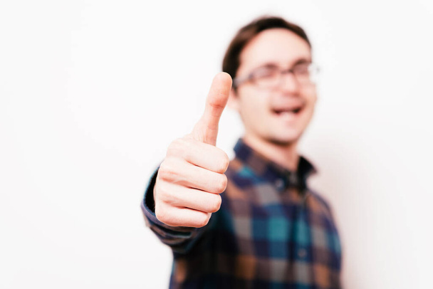 Man Showing Thumb Up - Foto, imagen