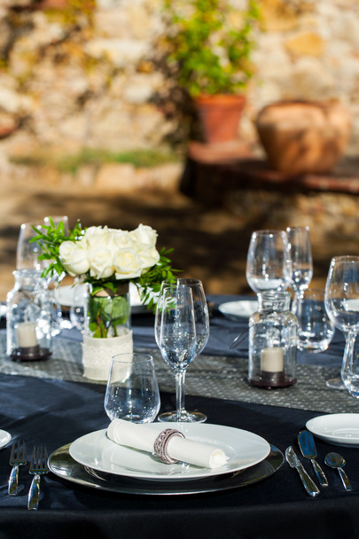 Elegant setted table outdoors. - Photo, Image