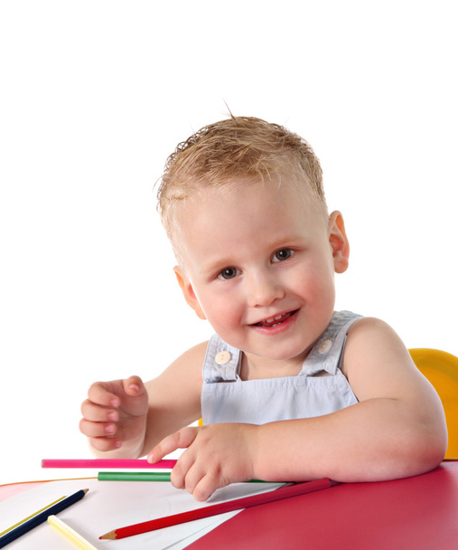 Baby boy drawing - Фото, изображение