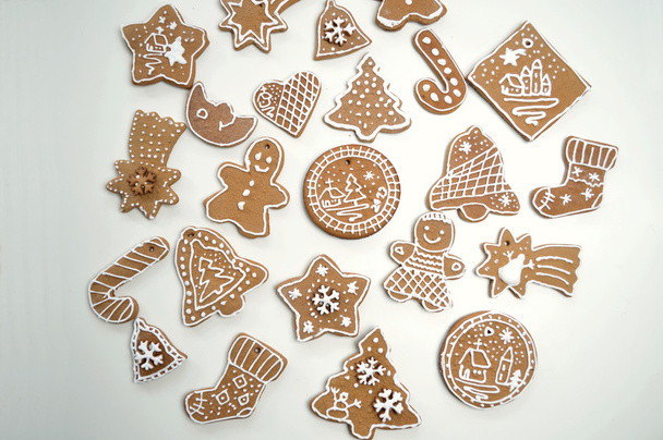 クリスマスのクッキー、ジンジャーブレッド - 写真・画像