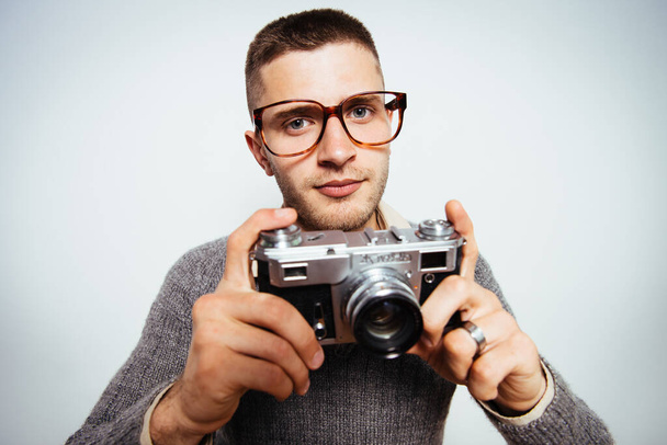 A man with a camera - Fotoğraf, Görsel