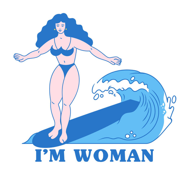 Eu sou a mulher mensagem feminismo
  - Vetor, Imagem